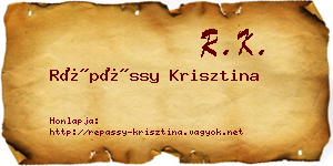 Répássy Krisztina névjegykártya